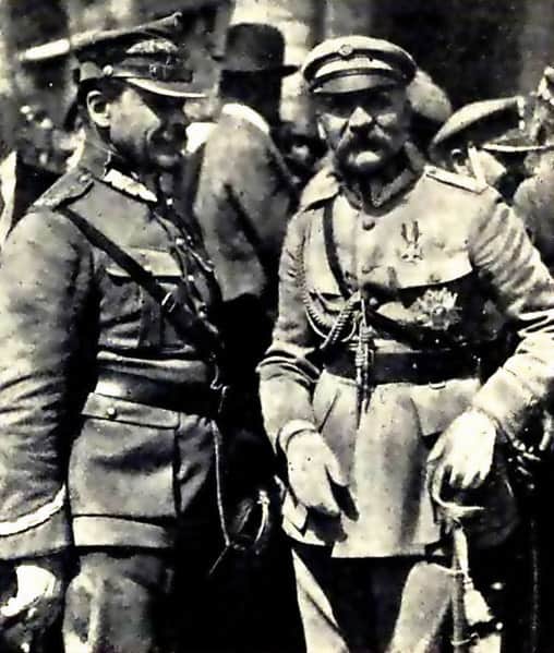 Józef Pilsudski and Józef Haller after victory in battle of Warsaw in 1920.