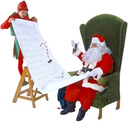 Santa Claus reading wish list